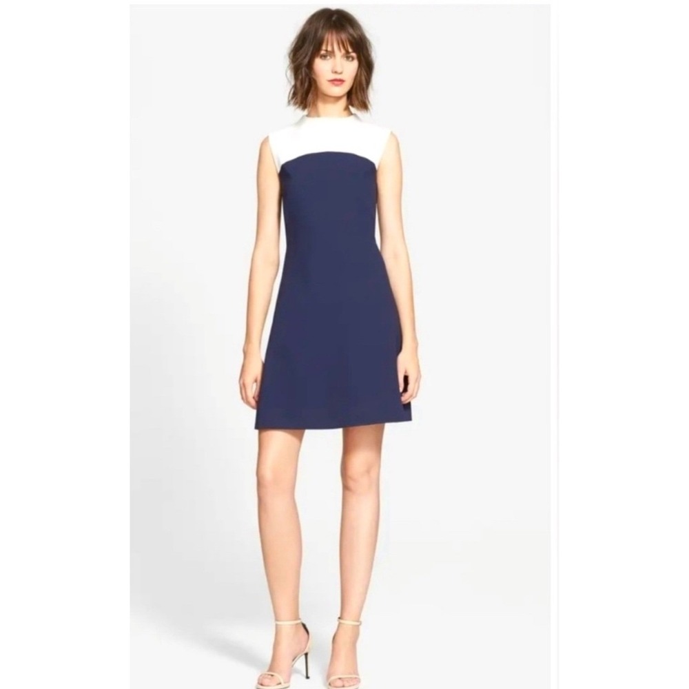 Kate Spade Funnel Neck‎ Sponge Crepe Colorblock Dress Size 2